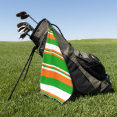 Serviette De Golf Bandes vertes, blanches et orange (Vert)