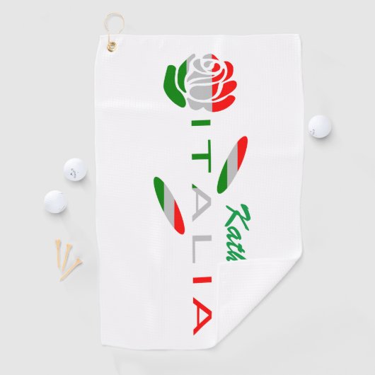 Serviette De Golf Bandiera d'Italia Rosa personnalisée (En situation)