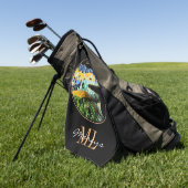 Serviette De Golf Barcelone Lizard & Parc Guell, Catalogne / Gaudi (Vert)