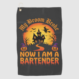 Serviette De Golf Barman Halloween Maison Hantée Sorcière Citrouille
