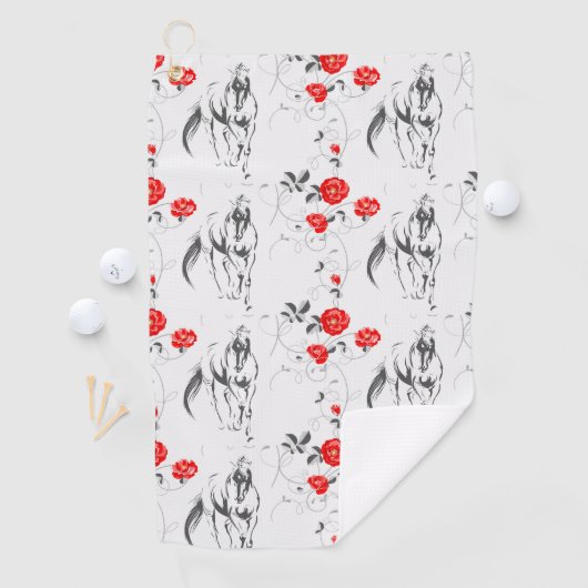 Serviette de golf Baroque Horse (En situation)