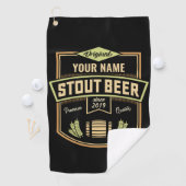 Serviette De Golf Barre Étiquette de brassage de bière foncée Stout  (En situation)