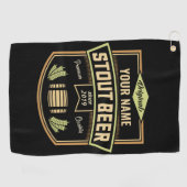Serviette De Golf Barre Étiquette de brassage de bière foncée Stout  (Horizontal)