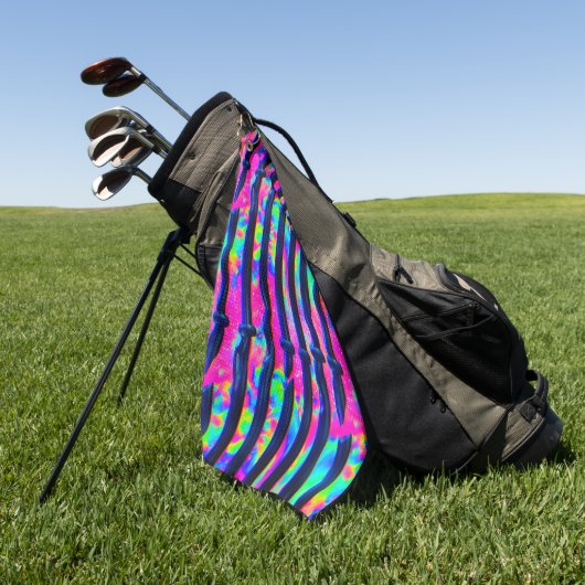 Serviette De Golf Barres de pépin de arc-en-ciel foncé (Vert)