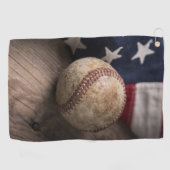 Serviette De Golf Base-ball et drapeau (Horizontal)