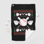 Serviette De Golf Base-ball Ugly Christmas Sweater (En situation)