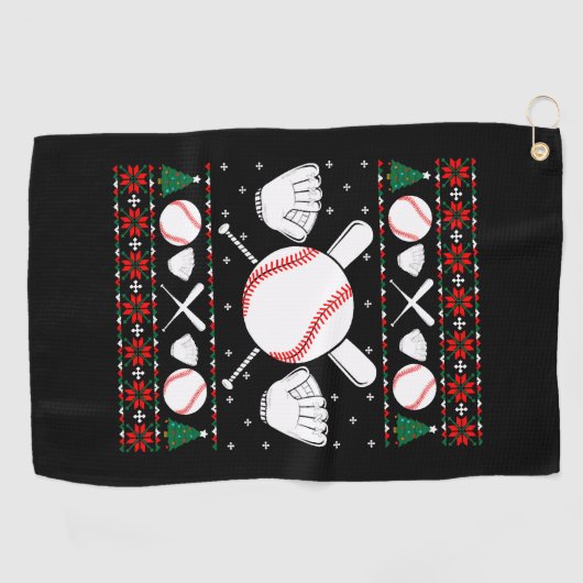 Serviette De Golf Base-ball Ugly Christmas Sweater (Horizontal)