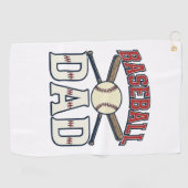 Serviette De Golf Baseball Dad Vintage Engraving Shirt Design_1 (Horizontal)