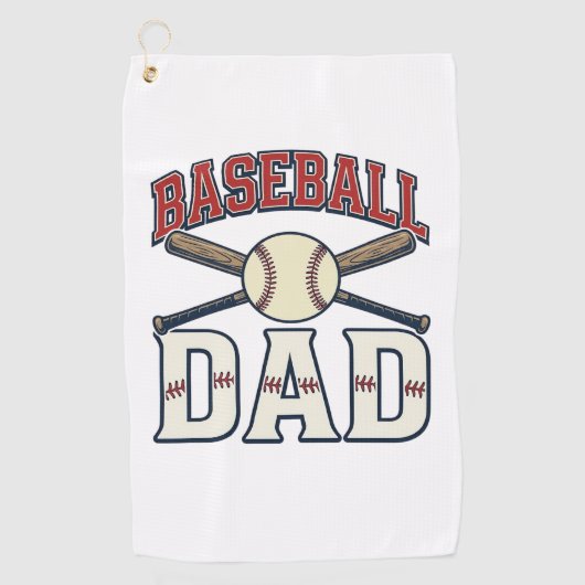 Serviette De Golf Baseball Dad Vintage Engraving Shirt Design_1 (Devant)