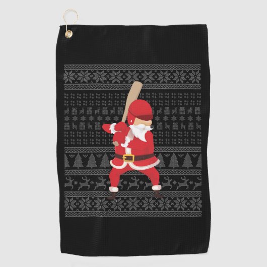 Serviette De Golf Baseball de Noël (Devant)