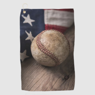 Serviette De Golf Baseball vintage et drapeau