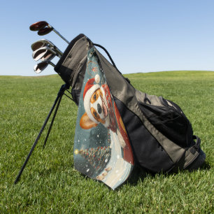 Serviette De Golf Basenji chien montagnes russes Noël