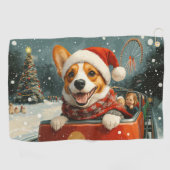 Serviette De Golf Basenji Dog Roller Dessous de verre Noël (Horizontal)