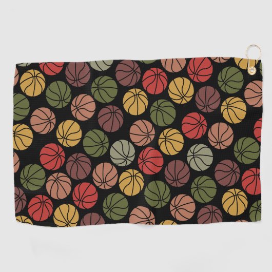 Serviette De Golf Basketball Pattern (Horizontal)