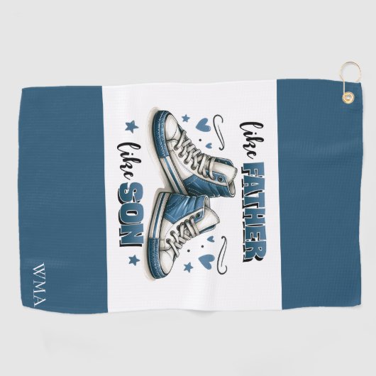 Serviette De Golf Baskets Bleus Comme Père, Comme Fils (Horizontal)