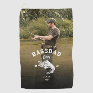 Serviette De Golf BASS PÈRE JAMAIS Drôle Fête des pères de pêche