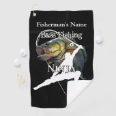 Serviette De Golf Basse Personnalisée Pêche Ninja Dark Fishing Servi (En situation)
