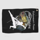 Serviette De Golf Basse Personnalisée Pêche Ninja Dark Fishing Servi (Horizontal)