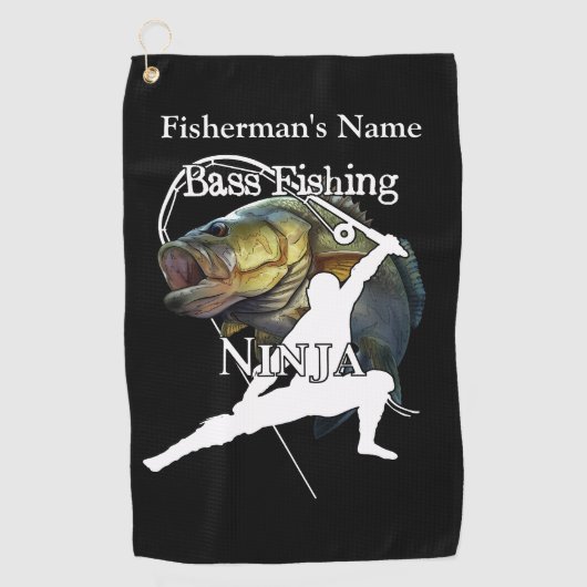 Serviette De Golf Basse Personnalisée Pêche Ninja Dark Fishing Servi (Devant)