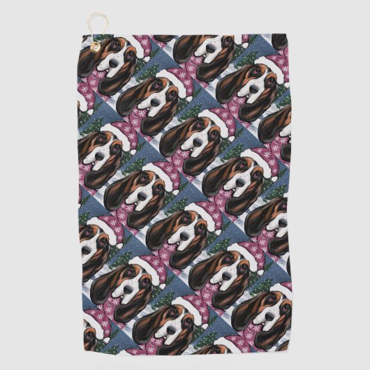 SERVIETTE DE GOLF BASSET HOUND  (Devant)