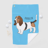 Serviette De Golf Basset hound dessin de chien (En situation)