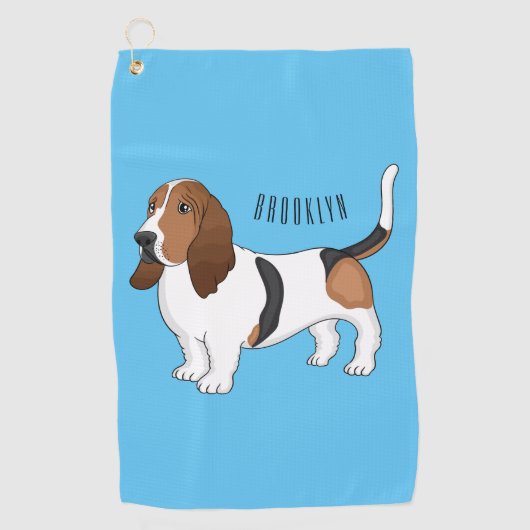 Serviette De Golf Basset hound dessin de chien (Devant)