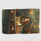 Serviette De Golf Basset Hound Noël Festive Voyage (Horizontal)