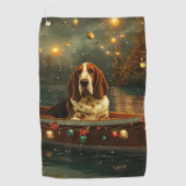 Serviette De Golf Basset Hound Noël Festive Voyage (Devant)