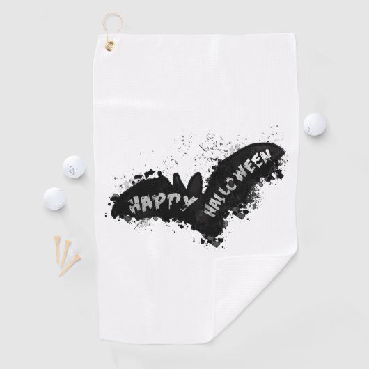 Serviette De Golf Bat d'Halloween (En situation)
