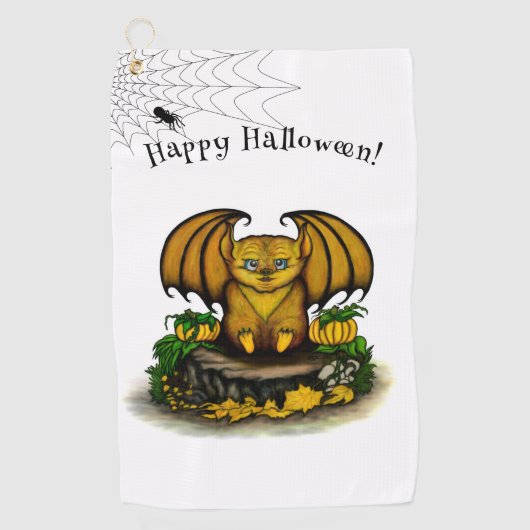 Serviette De Golf Bat d'Halloween mignonne (Devant)