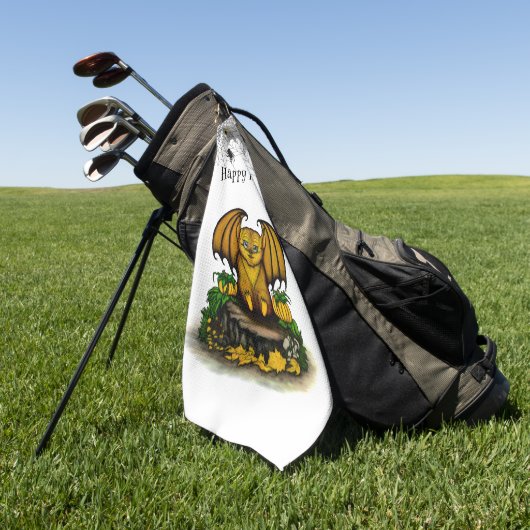 Serviette De Golf Bat d'Halloween mignonne (Vert)