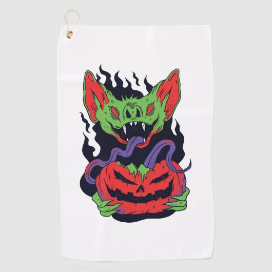 Serviette De Golf Bat Halloween - Scandale Vampire Citrouille Hallow (Devant)