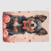 Serviette De Golf Bataille australienne avec Roses - Saint-Valentin (Horizontal)