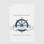 Serviette De Golf Bateau personnalisé Capitaine Nautique (Devant)