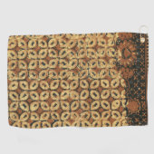 Serviette De Golf Batik Earthy Grain de Café Élégant Rustique Rugueu (Horizontal)
