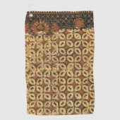 Serviette De Golf Batik Earthy Grain de Café Élégant Rustique Rugueu (Devant)