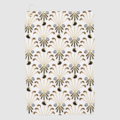 Serviette De Golf Bâtons de golf | Or + Noir. BLANCHE (Devant)