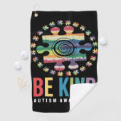 Serviette De Golf Be Kind Sensibilisation sur l'autisme Conception c (En situation)