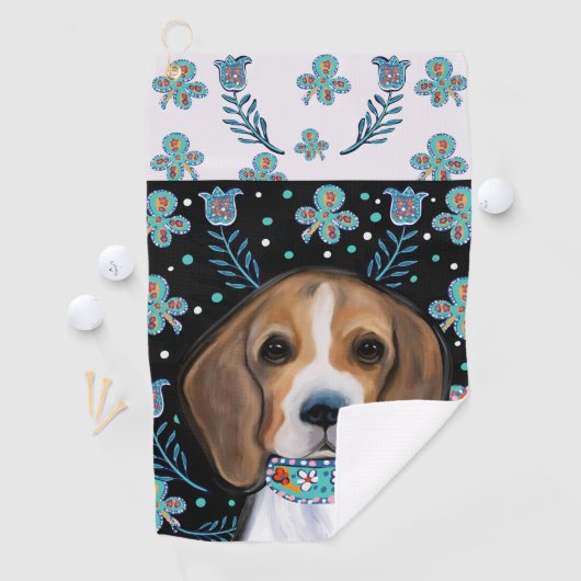 Serviette De Golf Beagle (En situation)