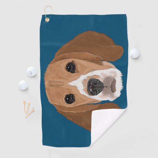 Serviette De Golf Beagle (En situation)