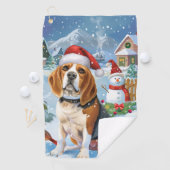 Serviette De Golf Beagle Chien Winter Wonderland Noël Joie (En situation)