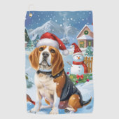 Serviette De Golf Beagle Chien Winter Wonderland Noël Joie (Devant)