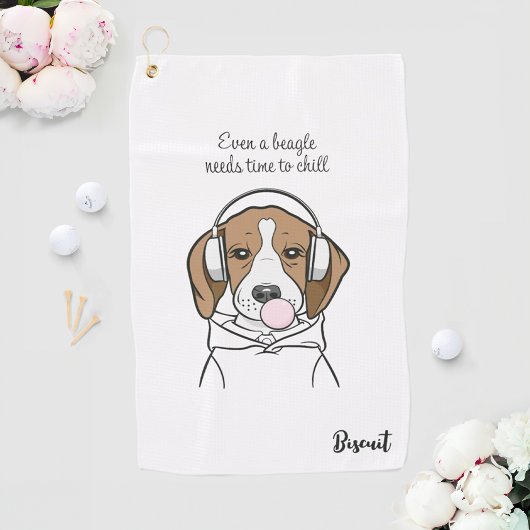 Serviette De Golf Beagle de refroidissement avec Bubblegum mignon ch