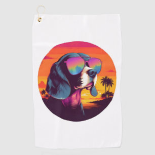 Serviette De Golf Beagle Sunset Arrière - plan Chemise, maman Beagle