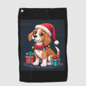 Serviette De Golf Beagle Xmas Éclairage Père Noël Beagle Chien Noël (Devant)