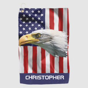 Serviette De Golf Beau Aigle, Drapeau Américain, Patriotique