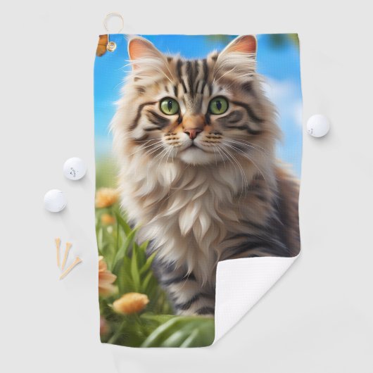 Serviette De Golf Beau chats beau jardin (En situation)