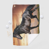 Serviette De Golf Beau Cheval Noir (En situation)