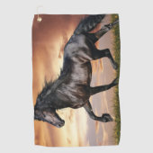 Serviette De Golf Beau Cheval Noir (Devant)