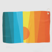 Serviette De Golf Beau coucher de soleil et vagues de mer (Horizontal)